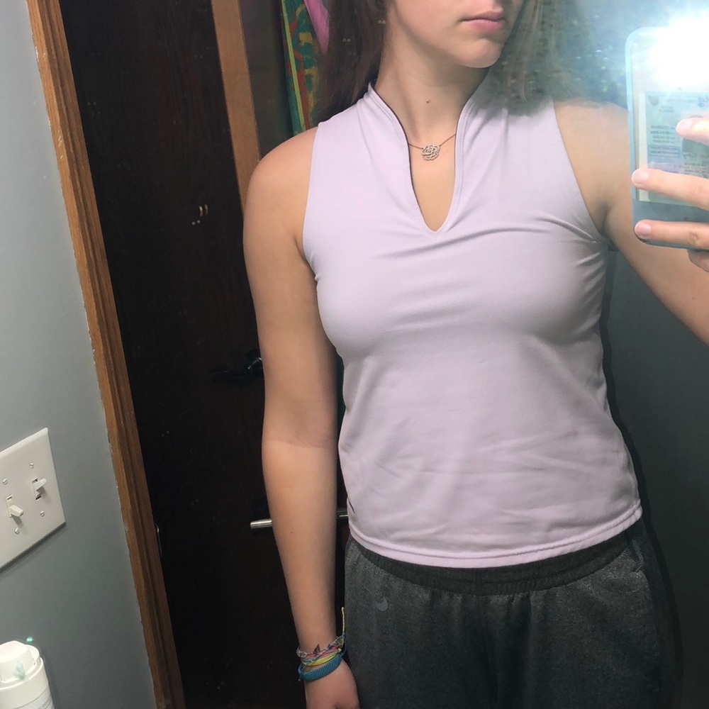 Retro Nike lavender and burgundy tennis tank top